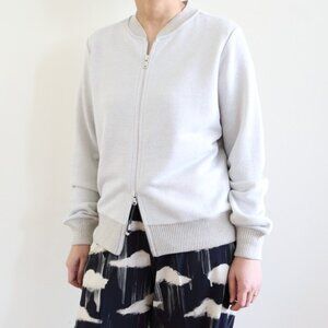 Dries Van Noten SS18 Hando Silver Cotton-Blend Lurex-Knit Bomber Jacket